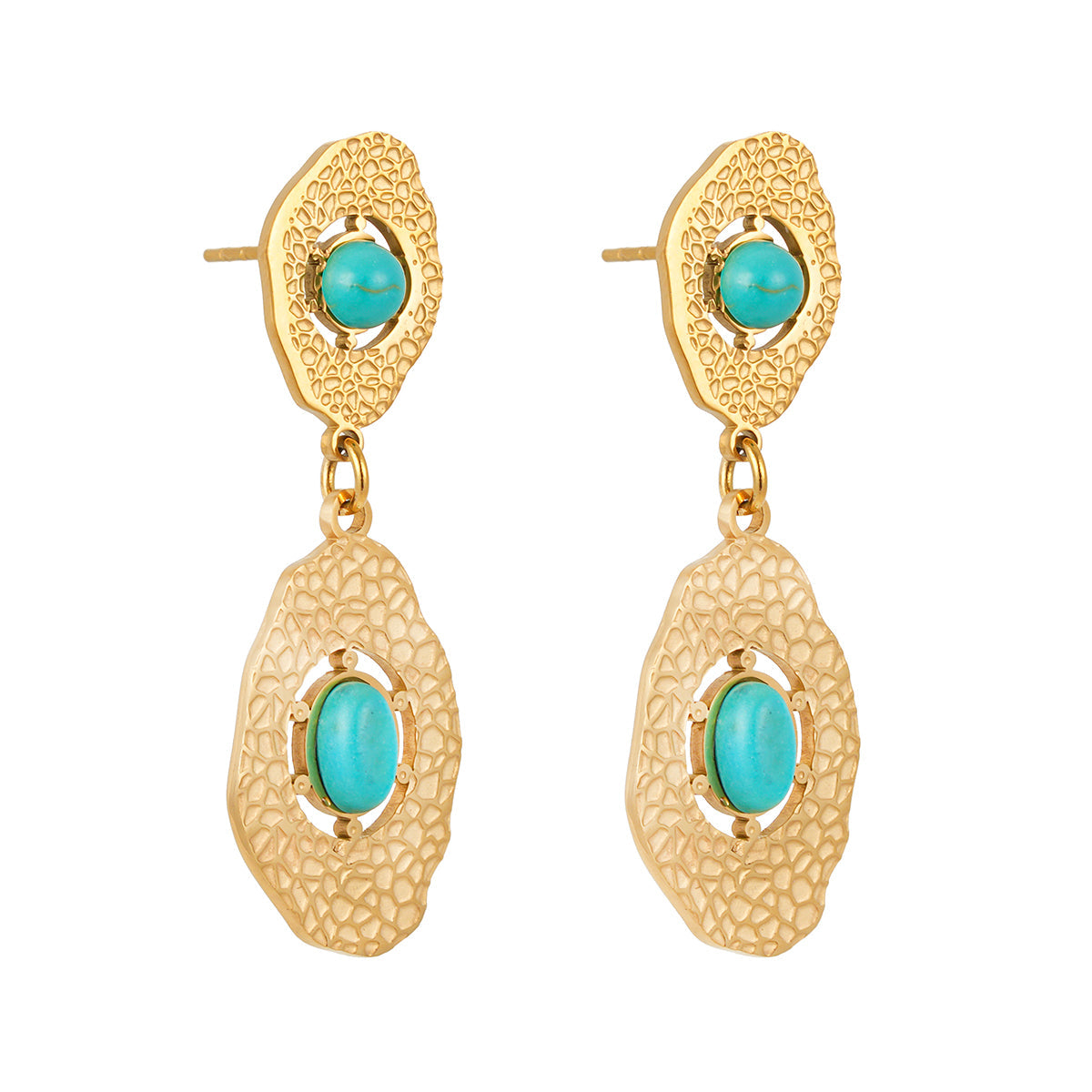 Stainless steel turquoise earrings TrendyRush