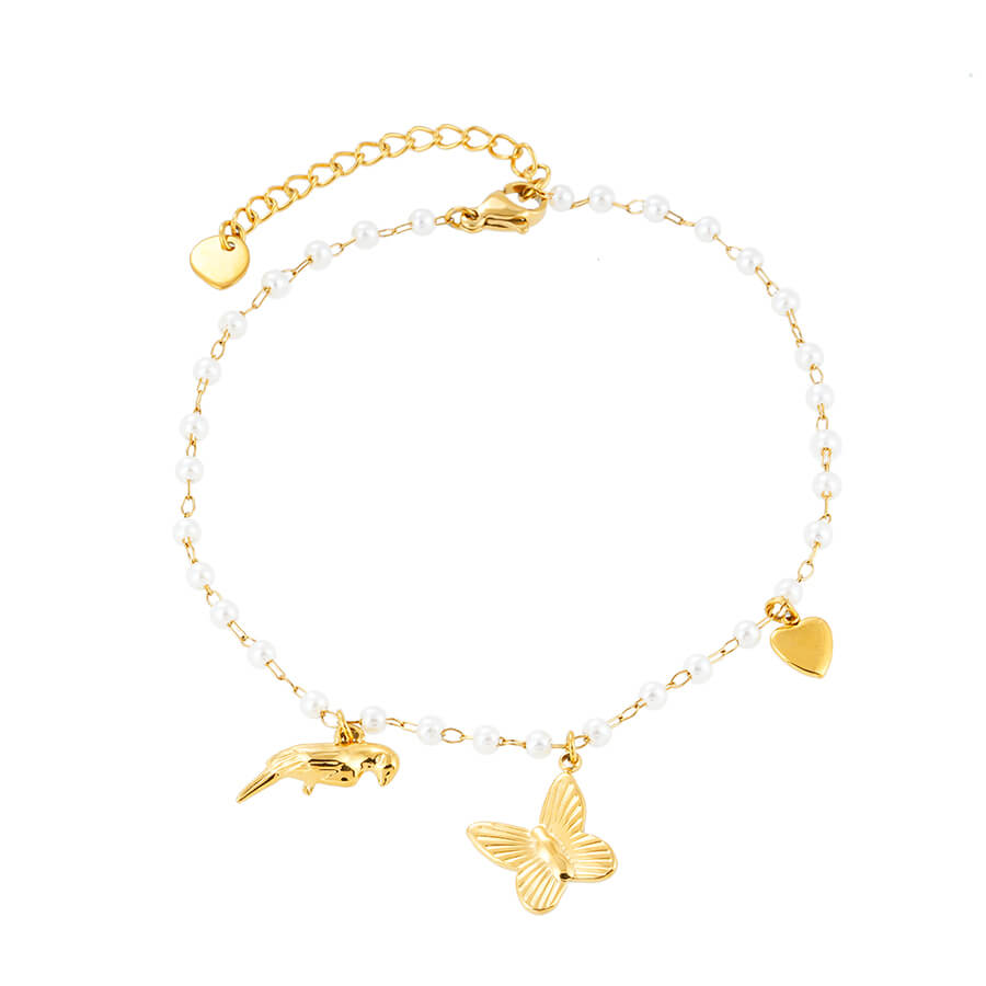 Butterfly pigeon pearl anklet TrendyRush