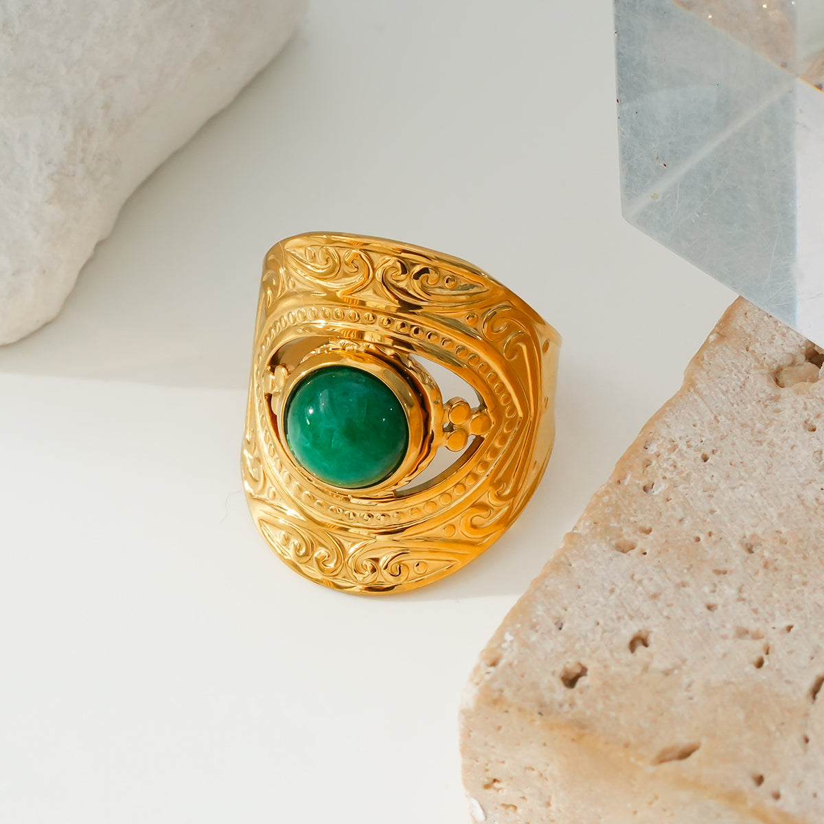 Emerald round ring TrendyRush