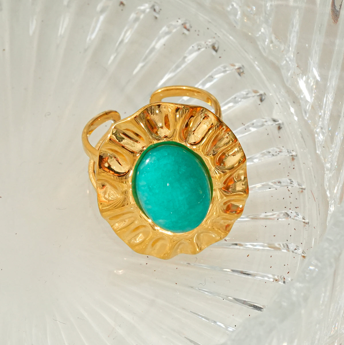 turquoise center flower ring TrendyRush
