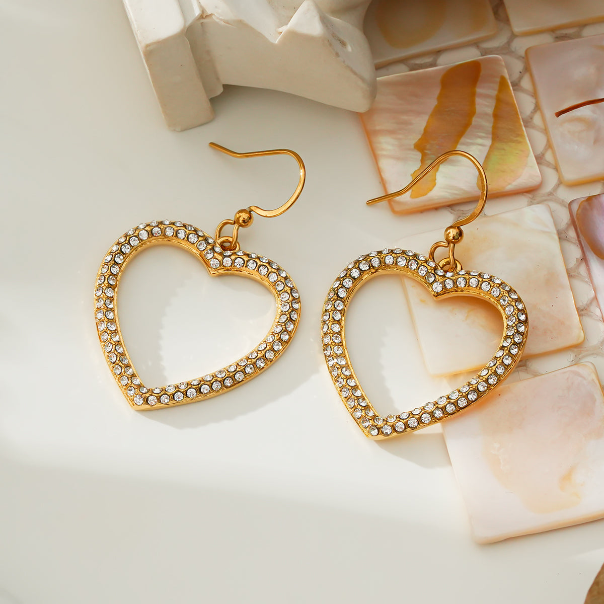 Heart set diamond earrings TrendyRush