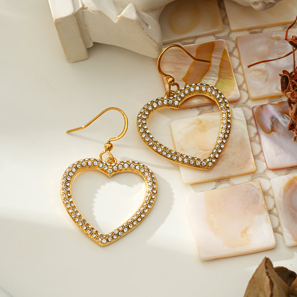 Heart set diamond earrings TrendyRush