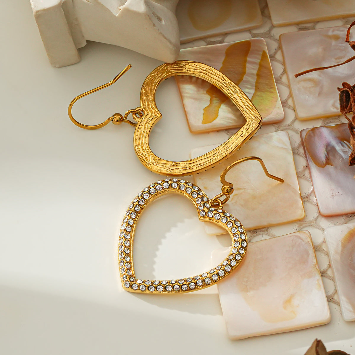 Heart set diamond earrings TrendyRush