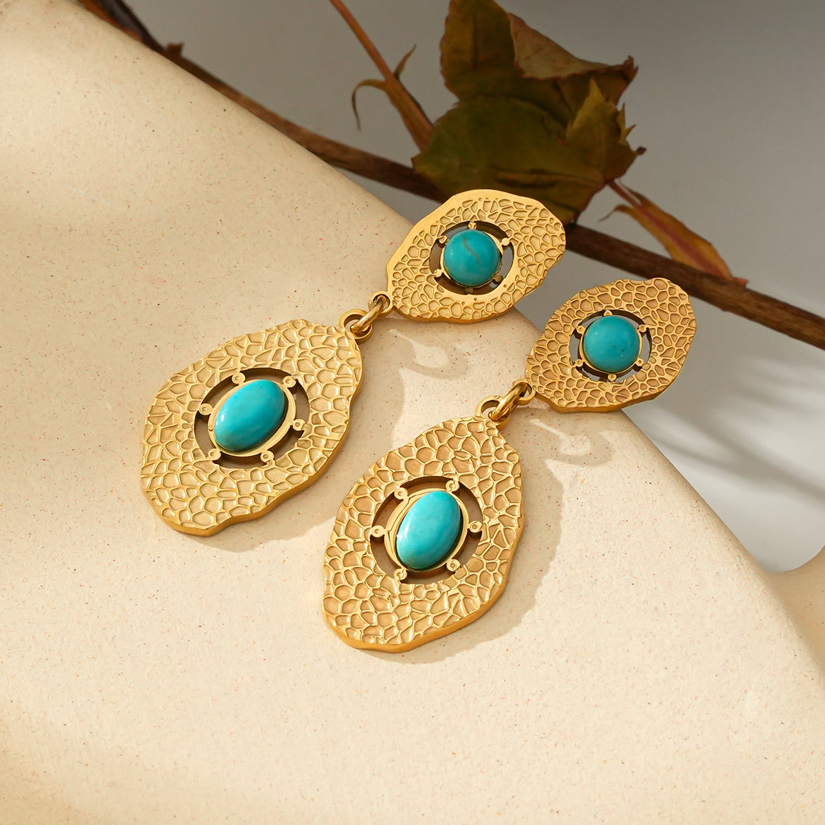 Stainless steel turquoise earrings TrendyRush