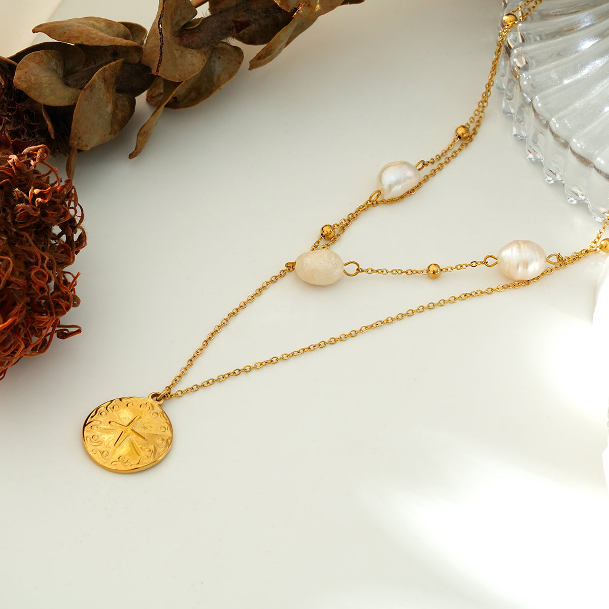 Oval pearl necklace TrendyRush