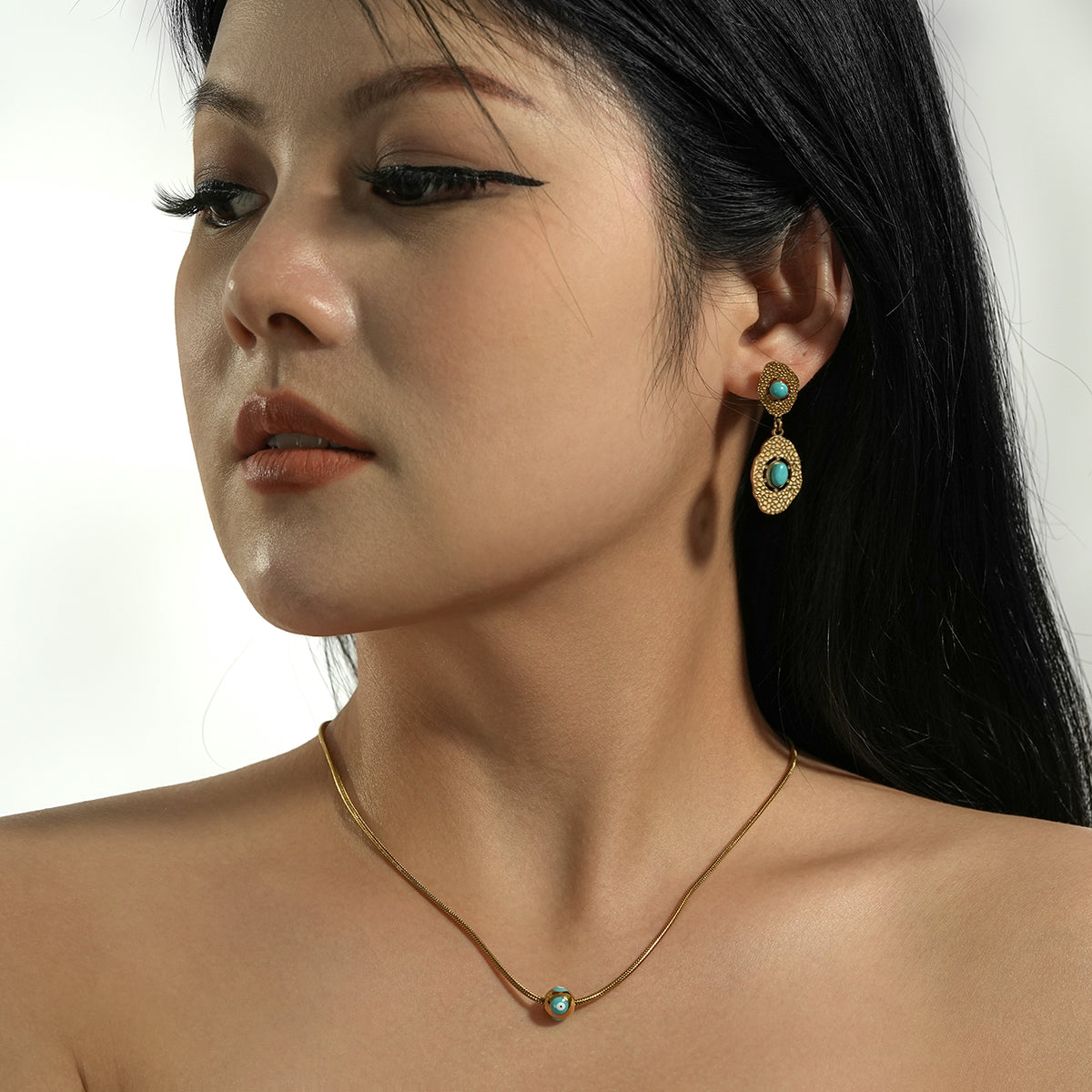 Stainless steel turquoise earrings TrendyRush