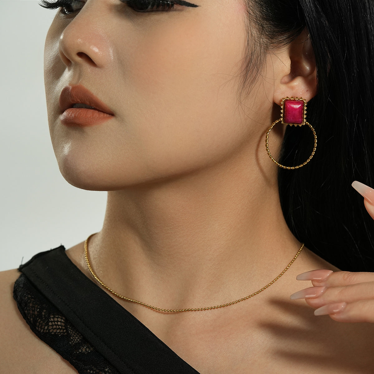 Ring ruby earrings TrendyRush