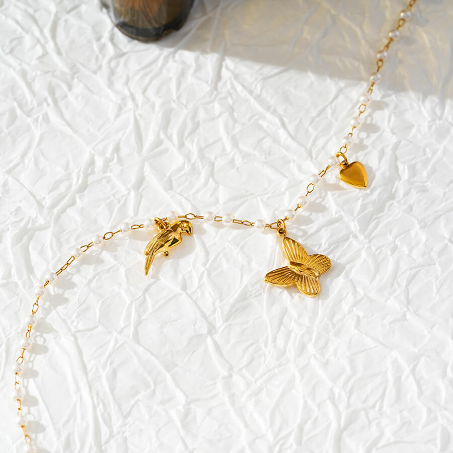 Butterfly pigeon pearl anklet TrendyRush