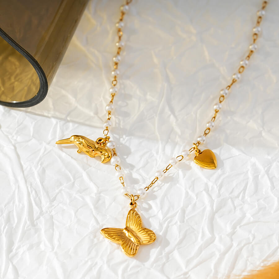 Butterfly pigeon pearl anklet TrendyRush