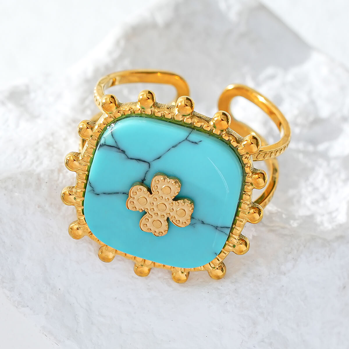 Square turquoise ring TrendyRush