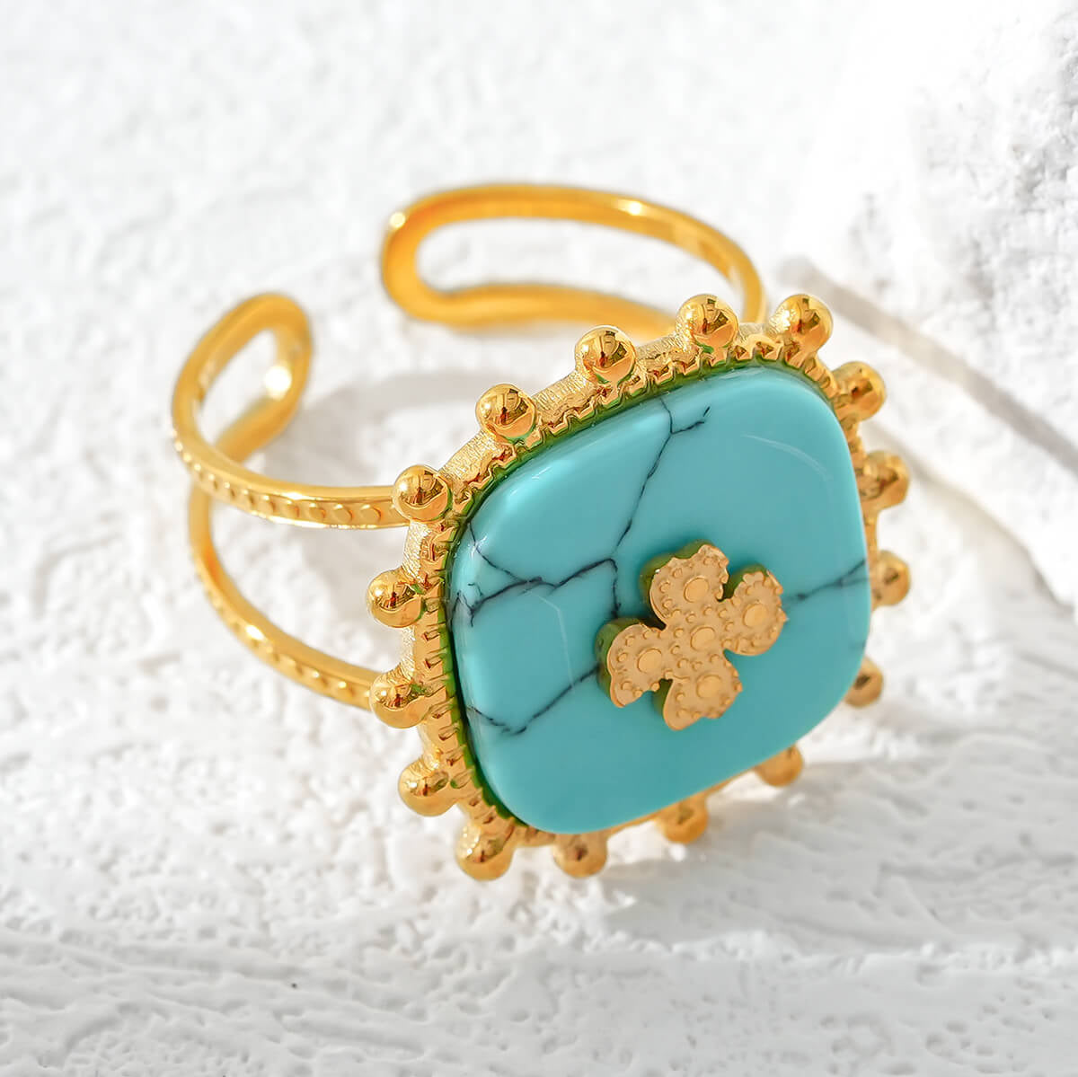 Square turquoise ring TrendyRush