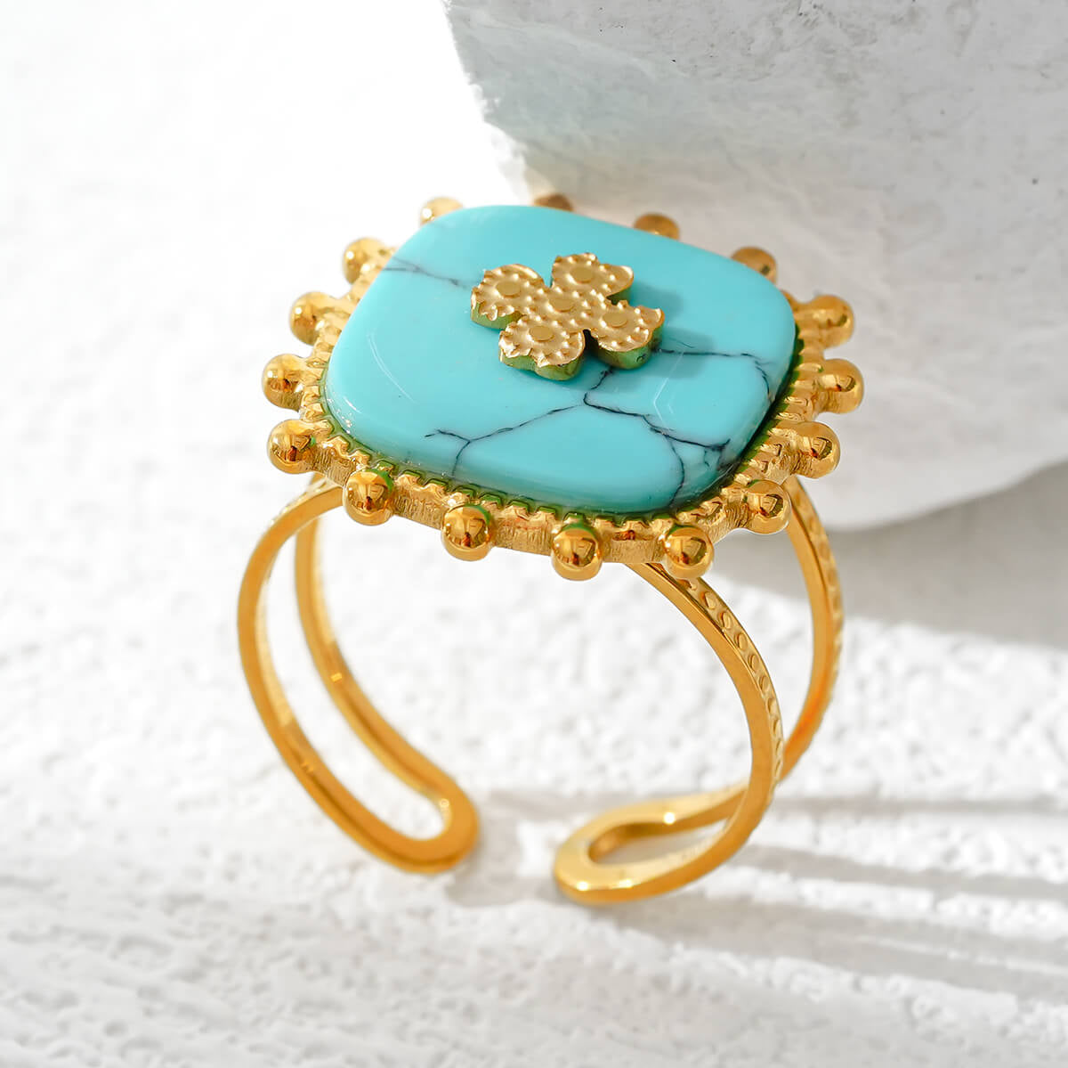 Square turquoise ring TrendyRush