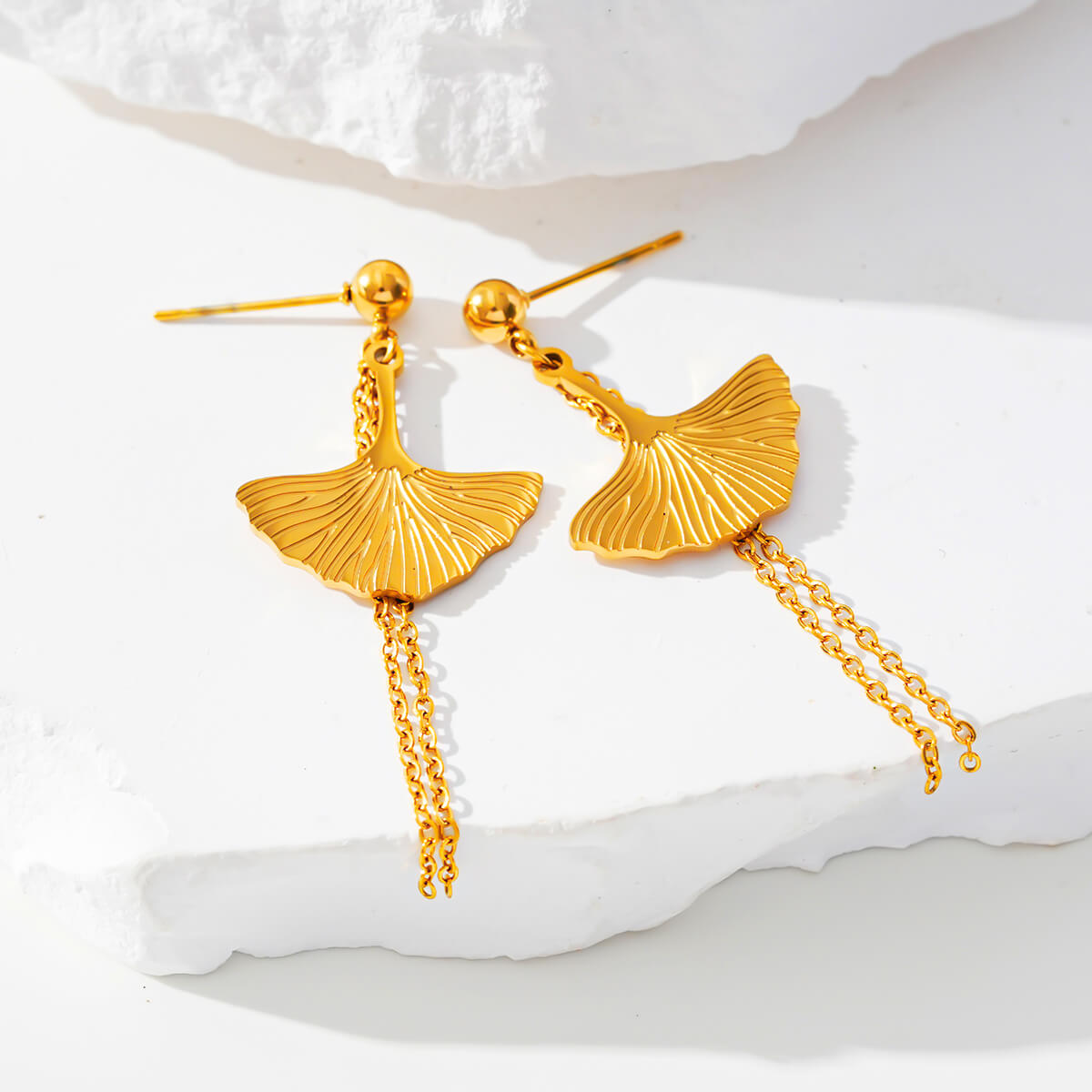 Ginkgo leaf earrings TrendyRush