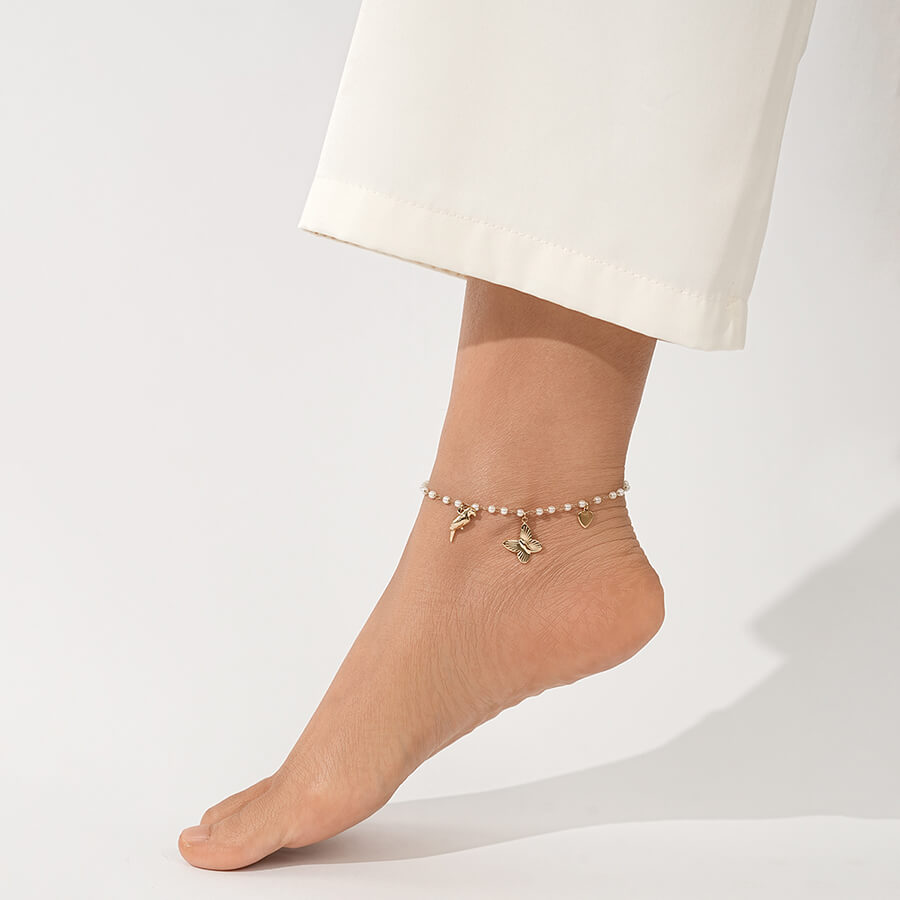 Butterfly pigeon pearl anklet TrendyRush