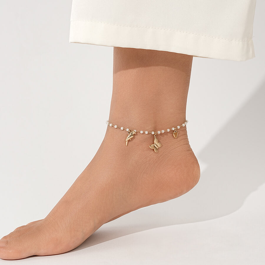 Butterfly pigeon pearl anklet TrendyRush