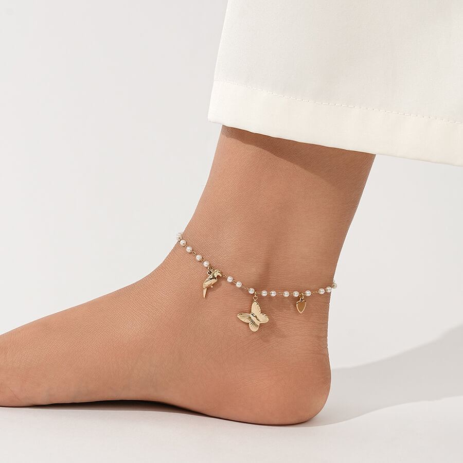 Butterfly pigeon pearl anklet TrendyRush