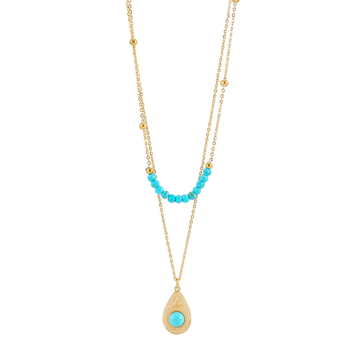 Turquoise double necklace TrendyRush