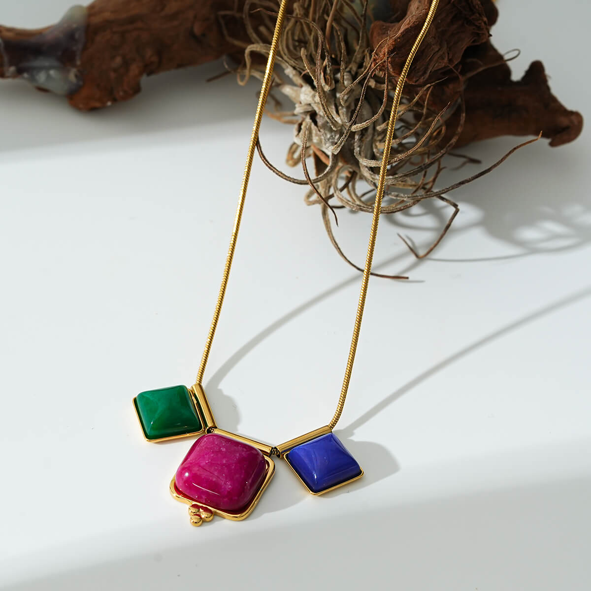 Colorful jade necklace TrendyRush