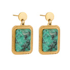 Green natural stone earrings TrendyRush
