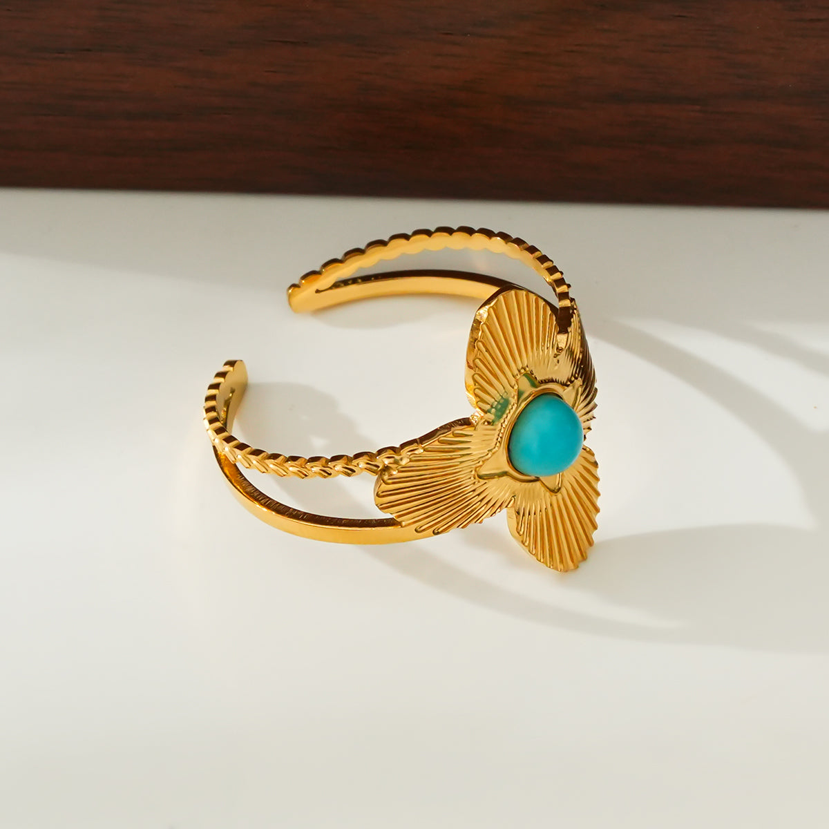 Petal shaped turquoise ring TrendyRush