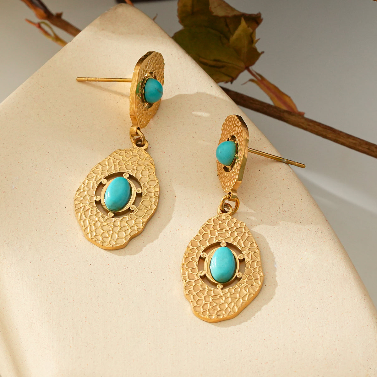 Stainless steel turquoise earrings TrendyRush