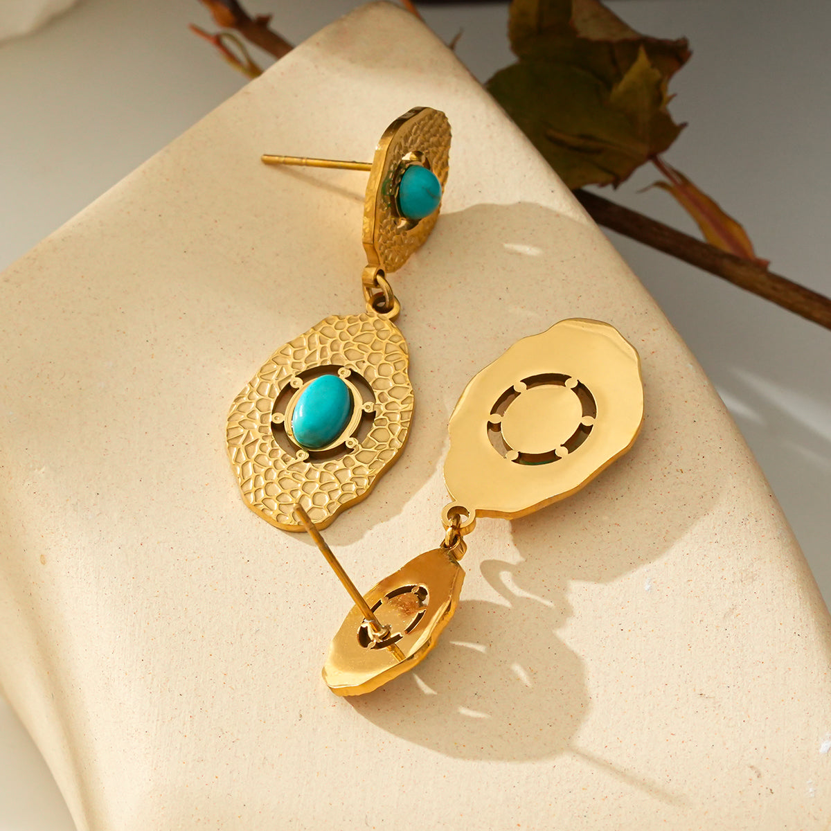 Stainless steel turquoise earrings TrendyRush