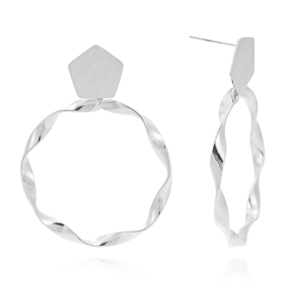 Fashion metal simple cool wind twisted hoop earrings TrendyRush