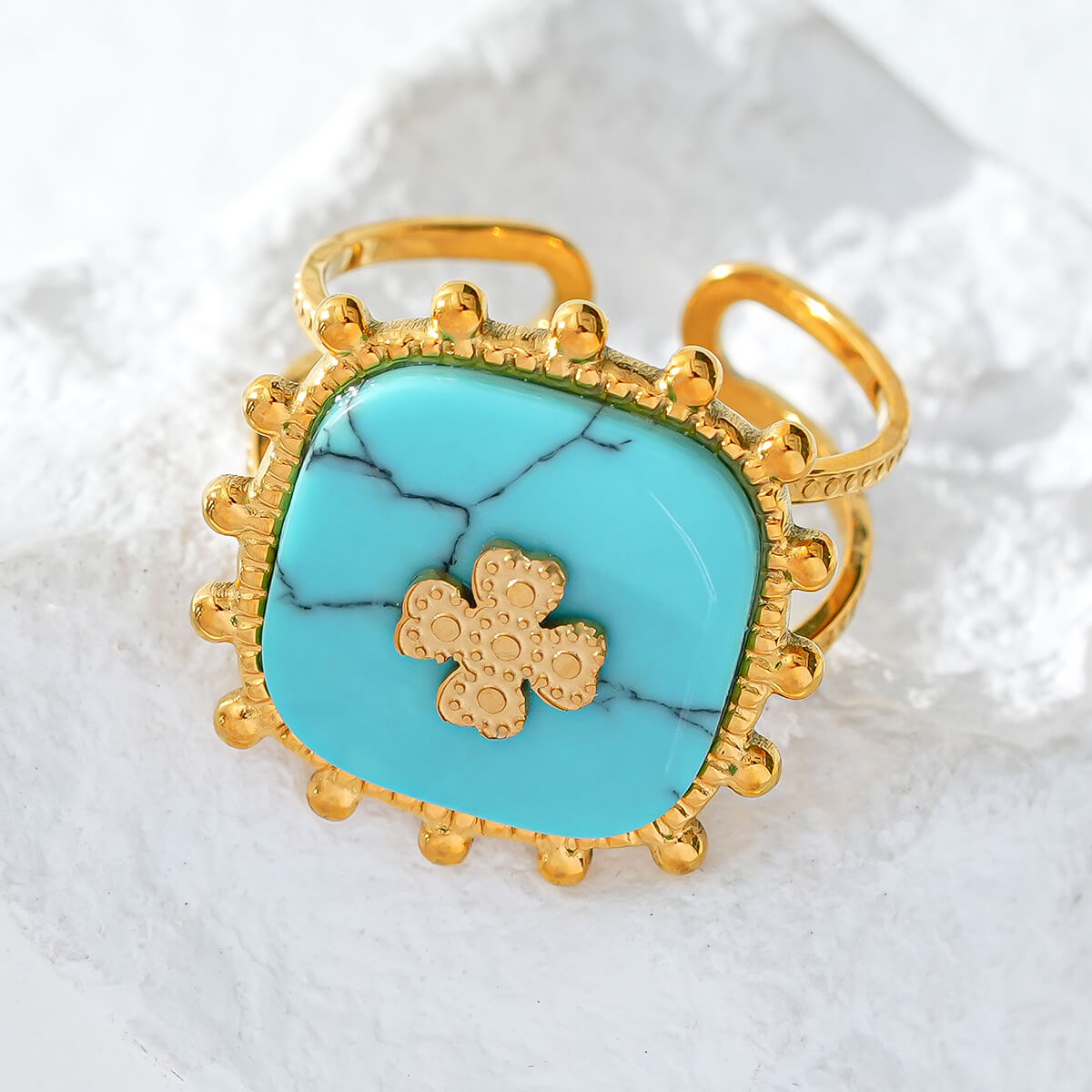 Square turquoise ring TrendyRush