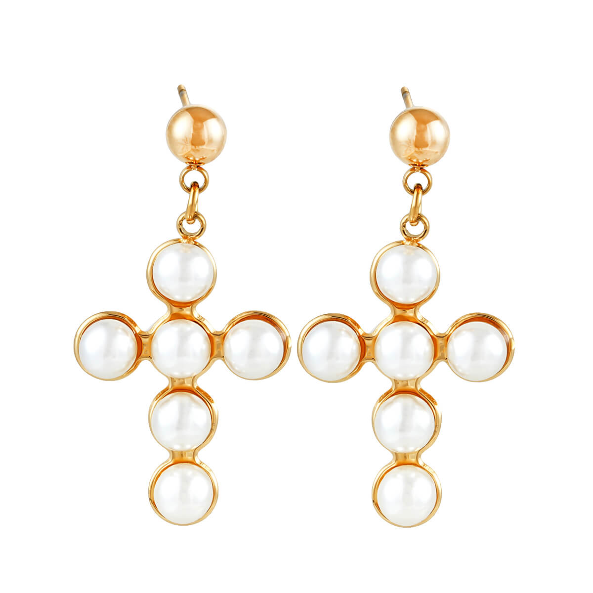 Cross Pearl Earrings TrendyRush