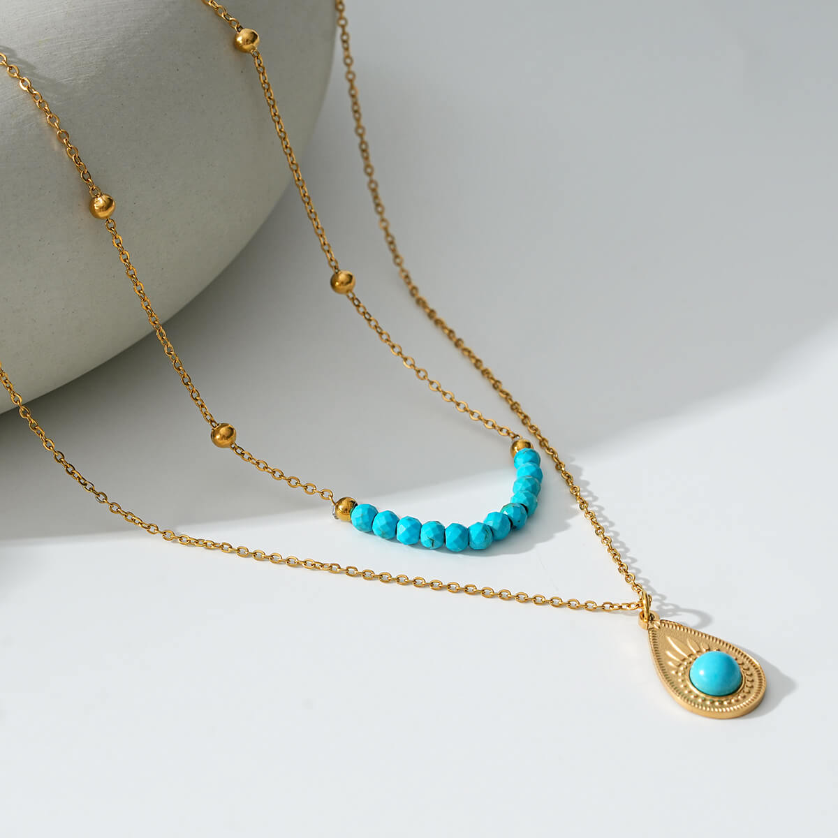 Turquoise double necklace TrendyRush