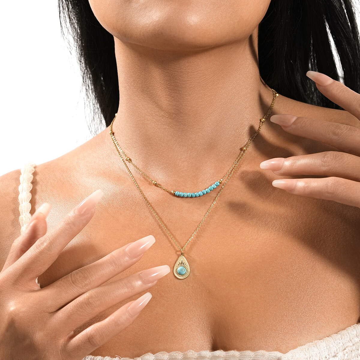 Turquoise double necklace TrendyRush
